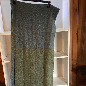 Noelle Two-Tone Maxi Skirt in Blue and Green